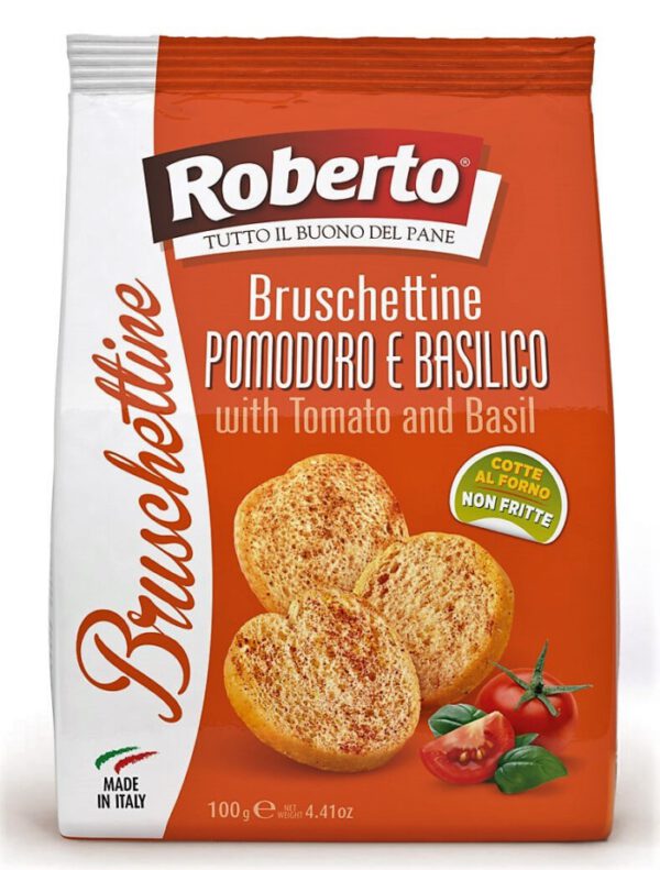 Bruschettine pomodoro e basilico